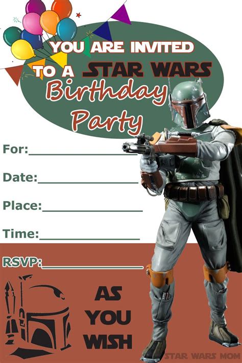 Printable Birthday Invitations Star Wars Free