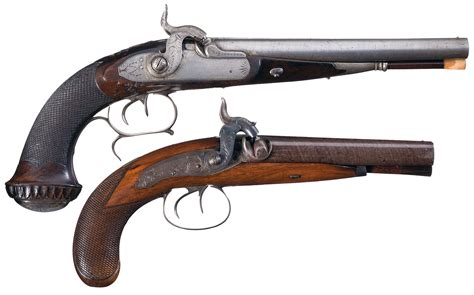 Collectors Lot Of Two Double Barrel Percussion Pistols