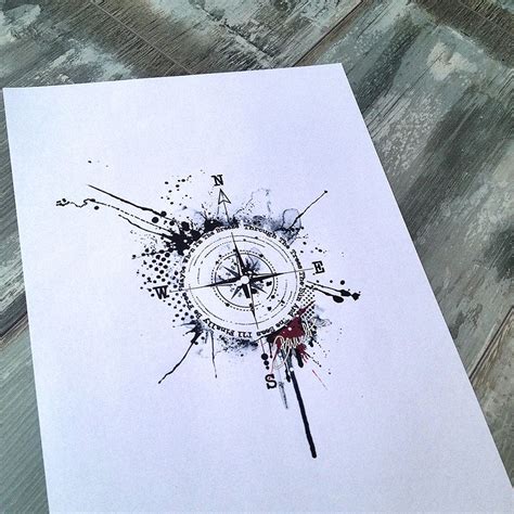Abstract Compass Tattoo Design Viraltattoo