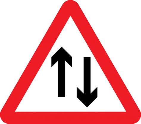 Two Way Traffic Straight Ahead Road Sign Road Traffic Warning We Do