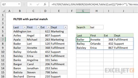 Filter With Partial Match Excel Formula Exceljet