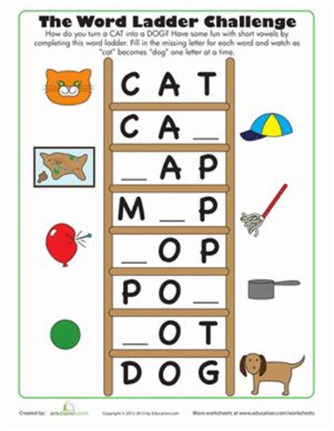 Add or remove the words. Word Ladder Challenge | Phonics worksheets, Ladder and ...