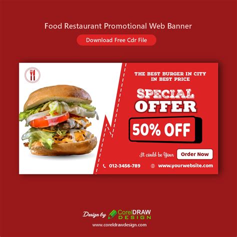 Download Food Restaurant Promotional Web Banner Coreldraw Design