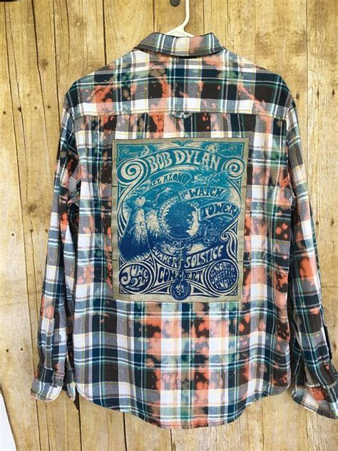 Upcycled And Distressed Flannel Shirt With Back Patch Made Upcycle