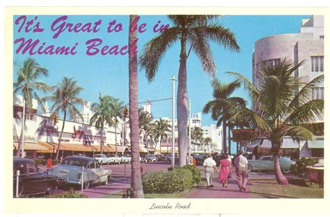 Vintage Florida Postcard Miami Beach Lincoln Road