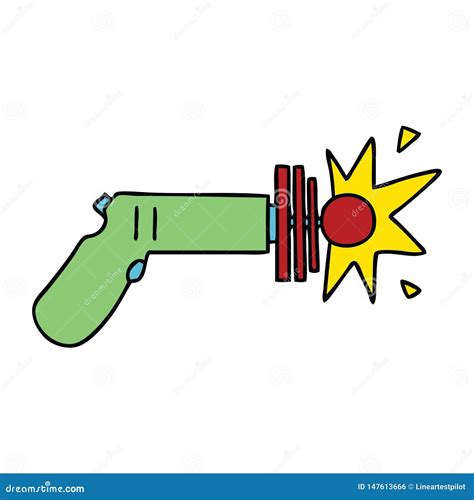 Quirky Hand Drawn Cartoon Laser Gun Stock Vector Illustration Of Cute