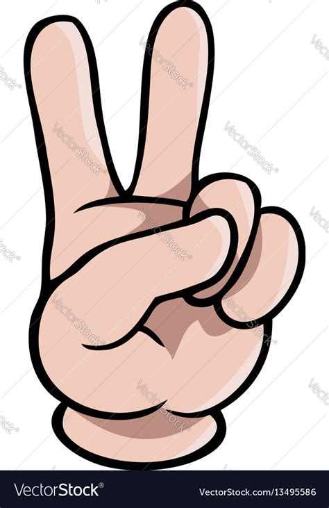 Human Cartoon Hand Showing Two Fingers Royalty Free Vector