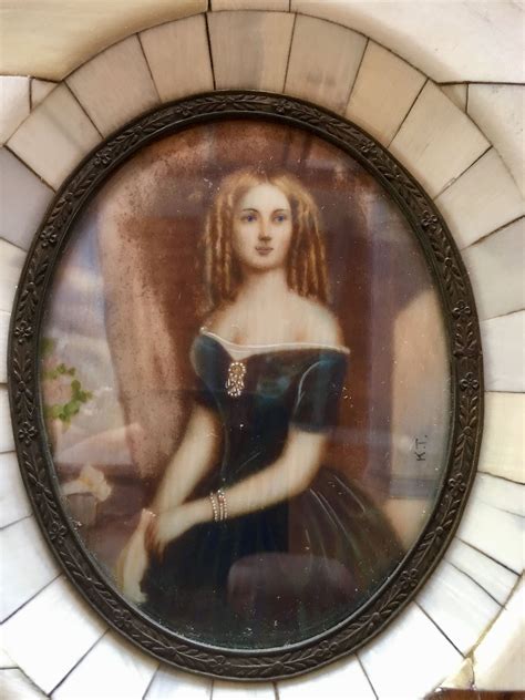 Antique Portrait Miniature Painting Mother Of Pearl Victorian Style By Satorivintageshop On Etsy