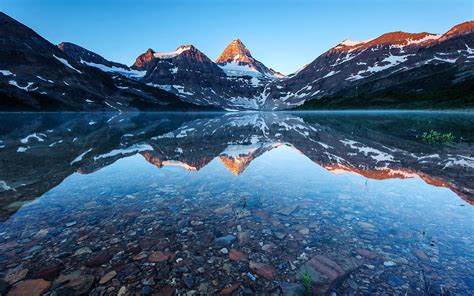 Mount Assiniboine Provincial Park Lake Magog Desktop Wallpaper Hd