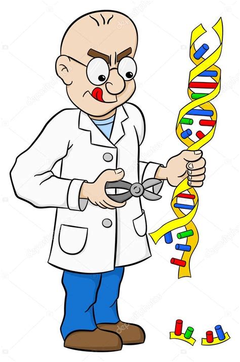 Genetista De Dibujos Animados Que Hace Manipulación Genética 2023