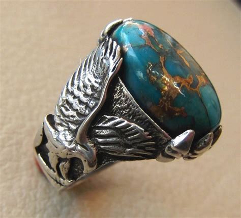 Mens Turquoise Rings Turquoise Jewelry Turquoise Stone Real Jewelry