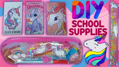 Diy Cute Unicorn School Supplies Easy And Cheap Back To School Hacks