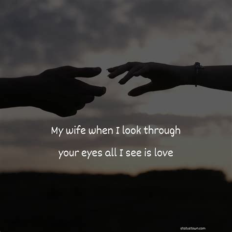 my wife when i look through your eyes all i see is love love status for wife