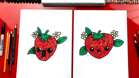 How To Draw A Cute Strawberry Art For Kids Hub