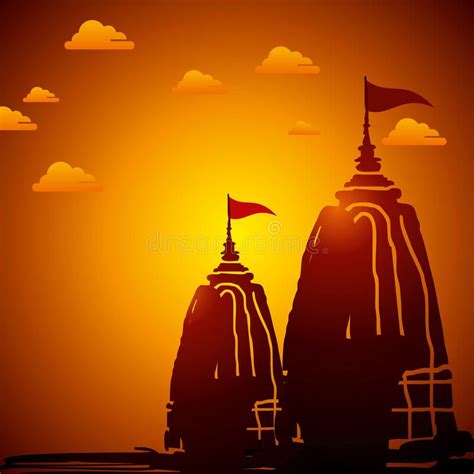 Illustration About Indian Temple Architecture At Sunsetillustration