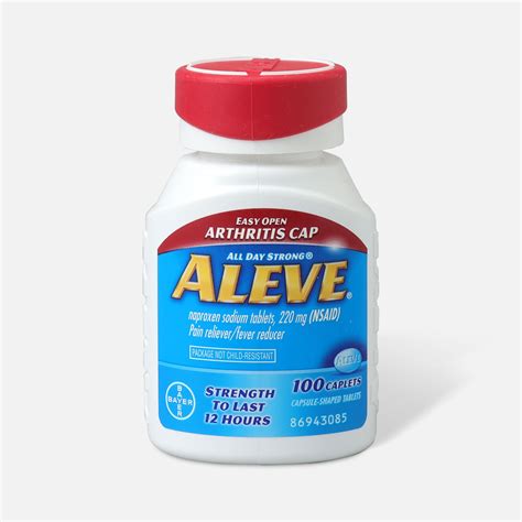 Aleve Pain Reliever Fever Reducer 220mg Tablets Easy Open Cap