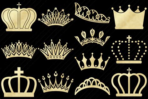 Gold Foil Tiaras And Crowns Clip Art Princess Clip Art