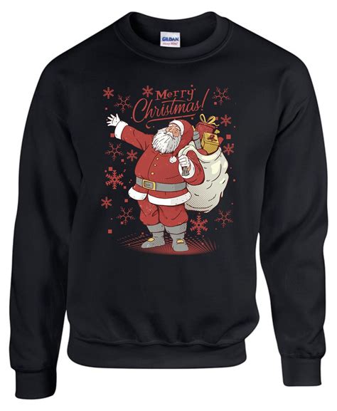 Merry Christmas Sweatshirt Funny Xmas Holiday Santa Candy Cane Etsy Uk