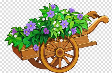 Wheelbarrow Flower Vehicle Cart Plant Violet Cut Flowers