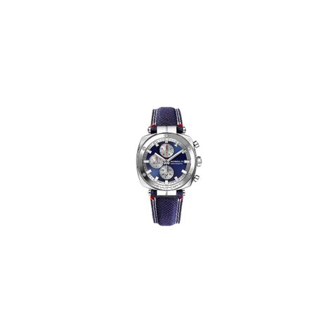 montre herbelin newport heritage en cuir bleu 35664ap25