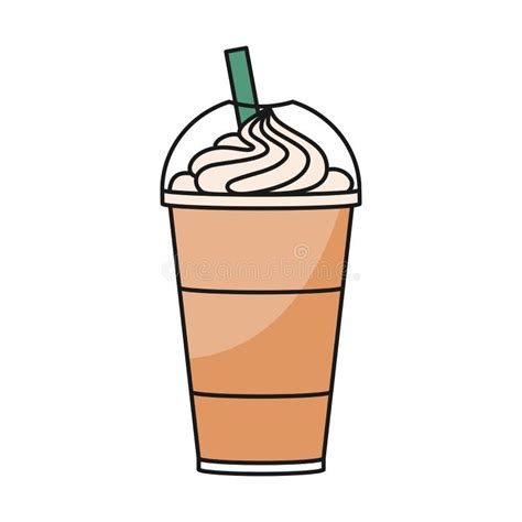 Frappuccino Or Ice Coffee Vector Stock Vector Illustration Of Symbol