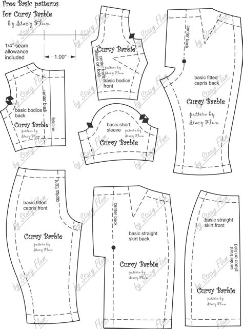 Free Pattern For Curvy Barbie Barbie Clothes Patterns Barbie Sewing