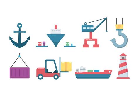 Ship And Harbour Icon 163477 Vector Art At Vecteezy