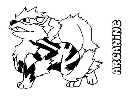 Pokemon Arcanine Coloring Pages Sketch Coloring Page