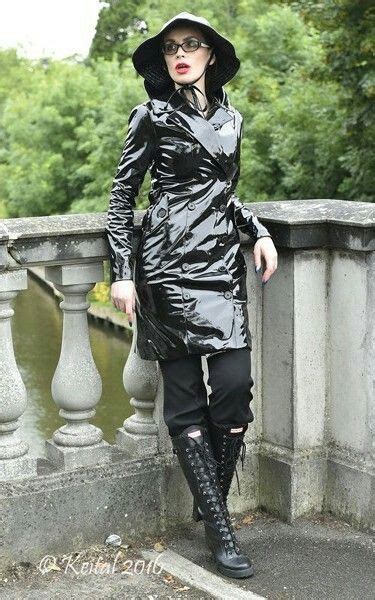 Sophia Oliver Pu Design Black Raincoat Raincoat Jacket Pvc Raincoat