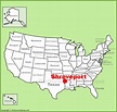Shreveport location on the U.S. Map