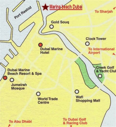 Uae Dubai Metro City Streets Hotels Airport Travel Map Info Detail
