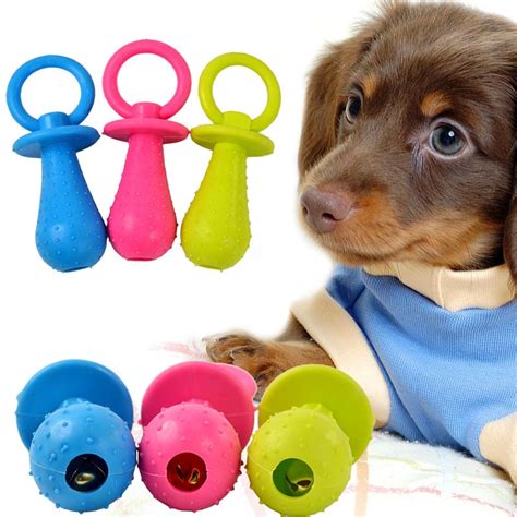 Durable Pet Chew Toy Bell Sound Soft Rubber Pacifier For Pet Puppy Dog
