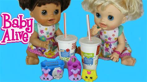 Baby Alive Sisters Go To Mcdonalds Shopkins For Baby Alive Doll Youtube