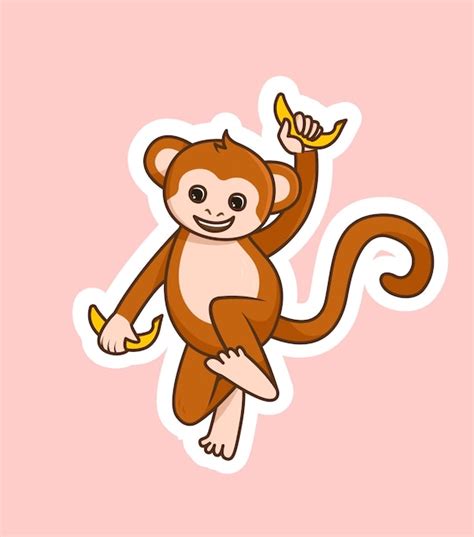 Premium Vector Cute Monkey Icon