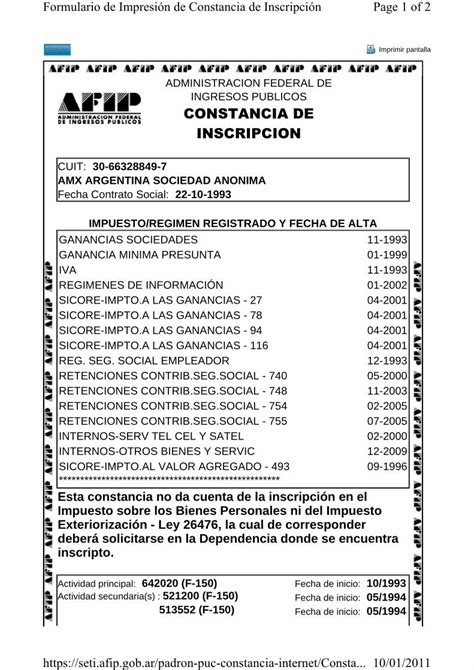 pdf ingresos publicos constancia de inscripcion · volver imprimir pantalla administracion