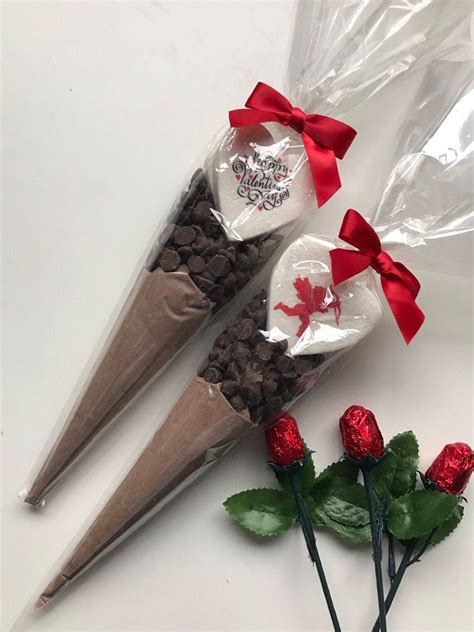 Valentines Day T Idea Hot Chocolate Cone Heart Shaped Etsy