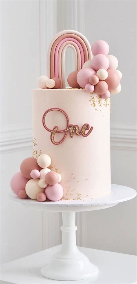 25 Baby Girl First Birthday Cake Ideas Soft Pastel Rainbow Cake