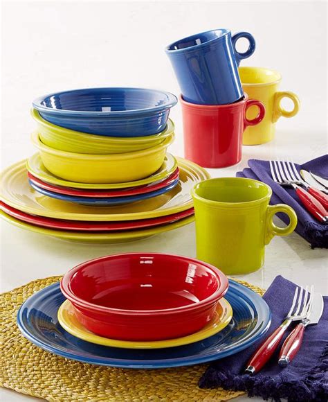 Fiesta Mixed Bright Colors 16 Piece Set Service For 4 Fiesta