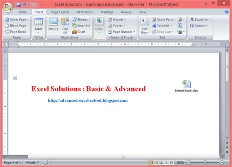 Insert Or Embed Excel File In Word Excel Or Powerpoint Presentation