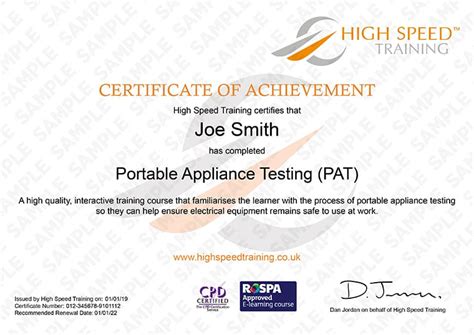 It forms a legal document that verifies all. Online PAT Testing Course | High Speed Training