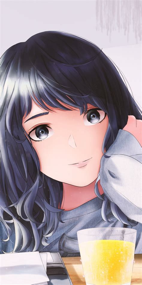 Download 1080x2160 Wallpaper Curious And Cute Anime Girl Original Art Honor 7x Honor 9 Lite