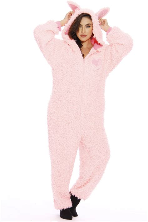 Just Love Adult Onesie Pajamas Bunny Shaggy Walmart Com