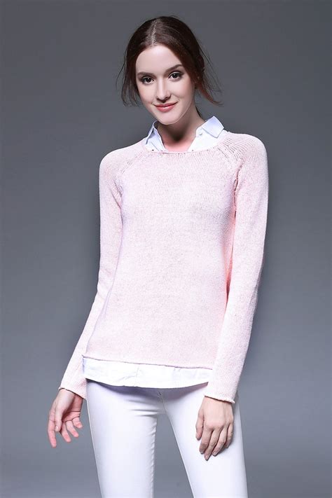 free shipping brand new winter thin casual cotton sweater false two slim sweet long sleeved coat