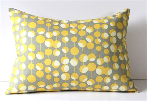 Grey and white accent pillows. Decorative Pillow Cover Gray & Mustard Yellow Martini Dots