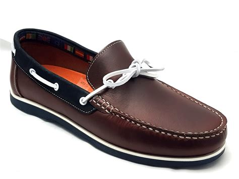 Mens Leather Loafer Slip On Boat Shoes