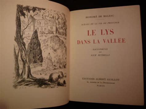 Balzac Le Lys Dans La Vall E Edition Originale Com