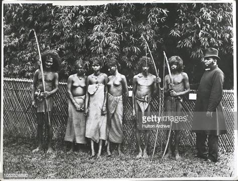 A Group Of Vedda People An Indigenous People Of Sri Lanka With Bows