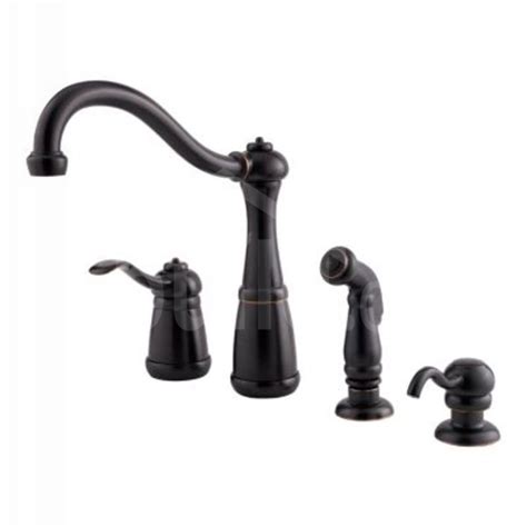 LG NYY Pfister Marielle Single Handle Kitchen Faucet Side Spray Soap Dispenser Tuscan