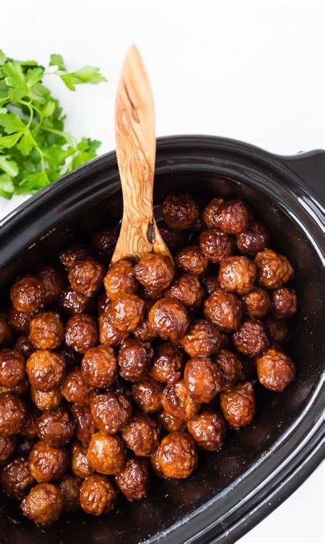 These crockpot meatballs are full of so much flavor, and perfect for parties. Crockpot Meatballs with Cherry Bourbon Sauce # ...