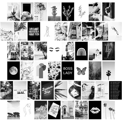 Buy Black White Wall Collage Kit Aesthetic Pictures Bedroom Decor For